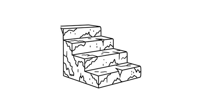 Simple illustration of a three-step stone staircase design.