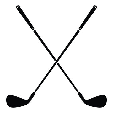Classic crossed golf clubs traditional club design sports branding golf course logos tournament graphics elegant sporting emblem a vector