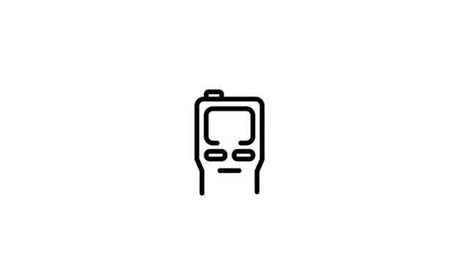 Walkie Talkie Icon, Minimalist Outline Animation, Drawing Effect, 4K Transparent Background