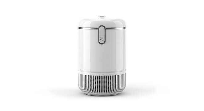 Cordless Table Vacuum On White Solid Background, Small Portable Desktop Cleaner For Crumbs, Dust, And Small Debris, Useful For Office Or Home Workspace