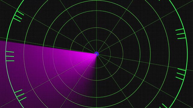 Glowing neon line pink colar radar technology animation on transportent background. 4k video simple radar screen animation. Light glow radar vector Pink colar screen plane. 