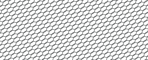 Fishing net seamless pattern. Mosquito protection flying insect plastic net. Football gates mesh texture. Basketball hoop pattern. Chain link fence. Vector illustration on white background. © Yuyud