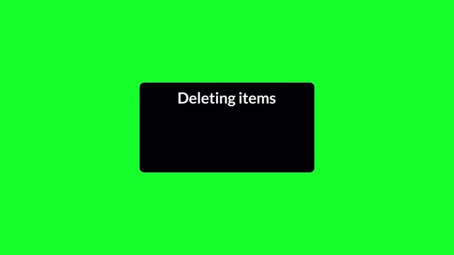 deleting items animation in 4K animation with alpha channel on transparent background many items deleting animation with icon