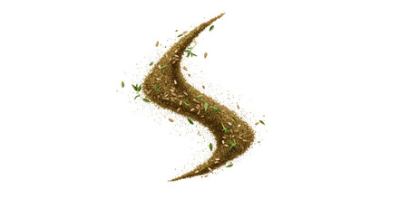 Dry Herb and Spice Swirl with Seeds Isolated on White Background - Culinary Seasoning Mix for Cooking and Food Garnish © Awan