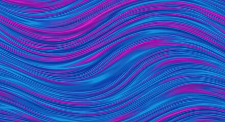 Obraz premium Vibrant liquid waves ripple in a mesmerizing display of fluid motion, blending electric blues and magentas into a seamless abstract flow, magenta, energy, waves