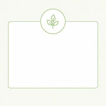 Eco-friendly plant motif note card template with sprout icon and green border