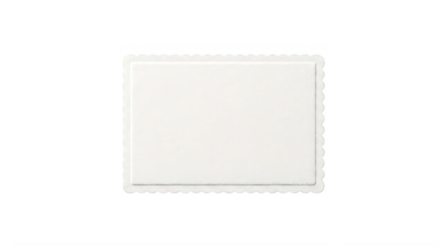 Set of deckle edge white paper card for elegant minimalist stationery and wedding branding frontal isolated png on a transparent background perfectly cutout high resolution