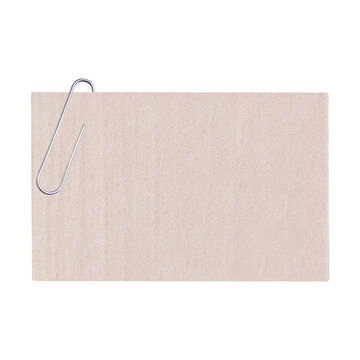 Beige Note Card with Silver Clip