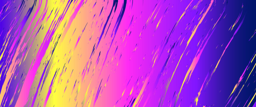 Bold tri-color abstract splash in lemon, magenta, and purple. A colorful, trendy vector background that adds a pop of creative energy to any layout.