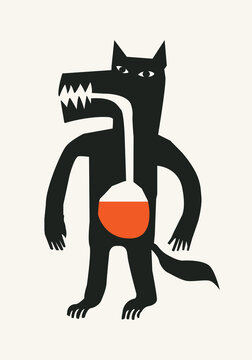 Vector wolf poster.