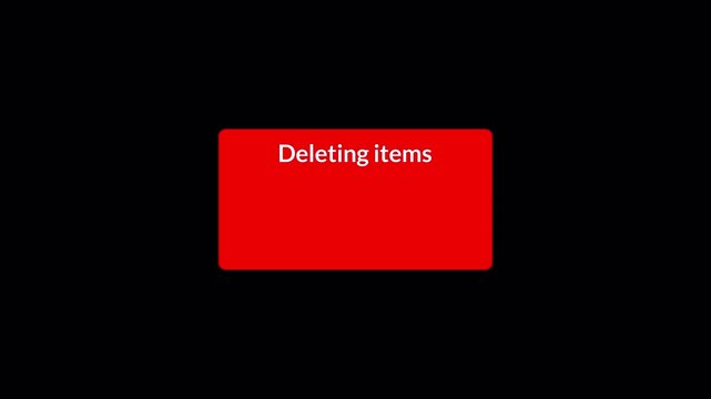 deleting items animation in 4K animation with alpha channel on transparent background many items deleting animation with icon