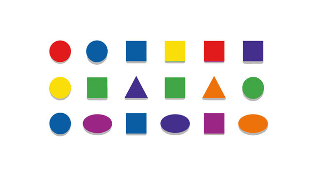 Colorful Geometric Shapes Arrangement