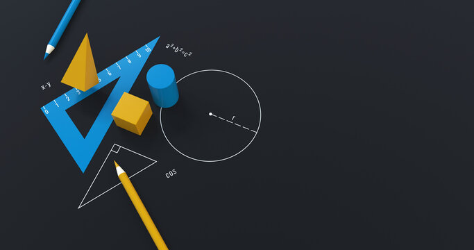 mathematical geometry shapes 3d render