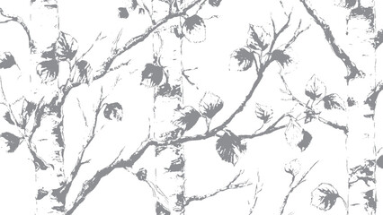 Fototapeta premium Decorative ash trees collection for landscape design Forest tree silhouettes set with elegant natural forms