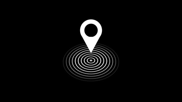 map pin animation concept. GPS location pointer animated icon.position location tracking animated 4k video animation