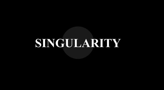 Singularity concept text animation on minimalist black animation