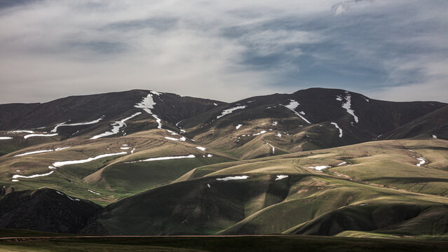 Landscape Kazachstan, Assi, mountain, trees, snow, clubs, green, alps, peak,