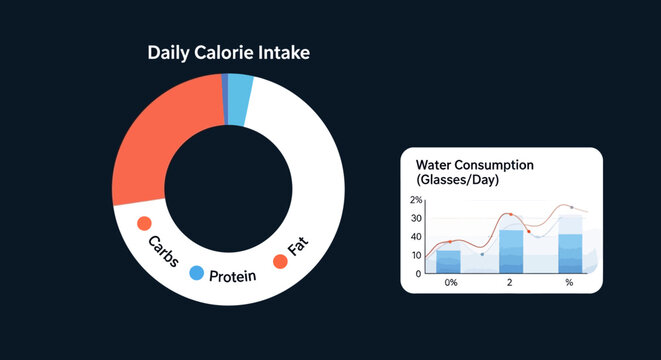 Daily Calorie Intake and Water Consumption Chart