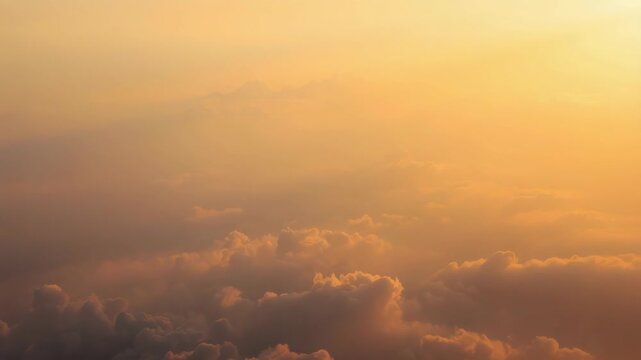 Golden sunrise cloudscape sky with morning sunlight and soft golden morning atmosphere