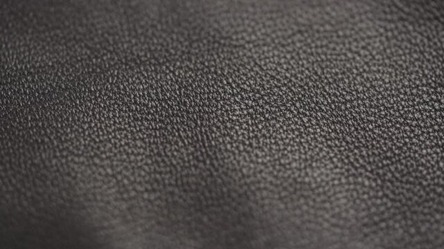Slow motion handheld shot of soft gray brown leather closeup
