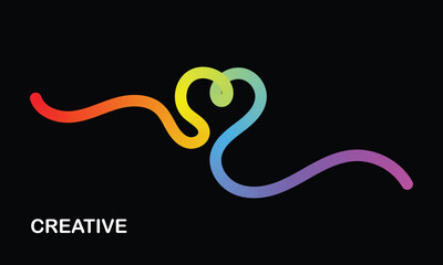 Fototapeta premium Vibrant rainbow gradient squiggle design element