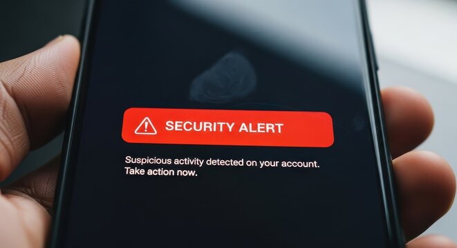 Smartphone Security Alert - Detecting Suspicious Account Activity.