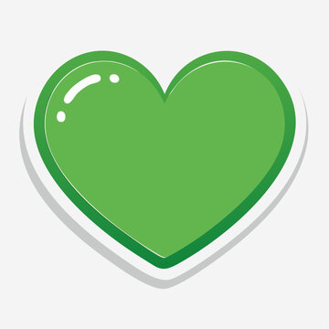 Green Heart Icon with Glossy Effect