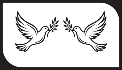 Naklejka premium dove of peace vector illustration flying bird symbol of freedom and peace silhouette wings design