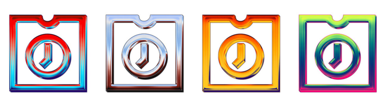 Set 3D plastic data pending pictograms. Database operations icon collection and design. Glossy icon illustration. Vibrant colors and soft shadows. Premium quality render design.