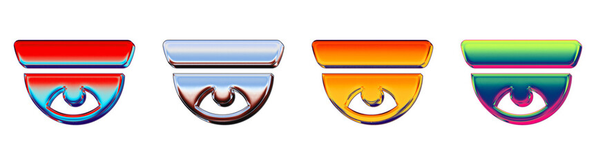 Translucent style 3D icons of dome camera on transparent background. Property protection icon collection and design. Vibrant illustration. Premium quality render design. © Montaha Hossain