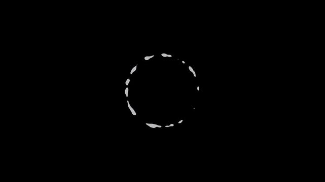 Hand drawn cartoon FX smoke burst explosion animation on transparent black background. 2d circle burst Flash smoke explosion elements motion graphics effects with alpha channel