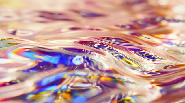 Sumptuous Creative Background Highlighting Vibrant Rainbow Light Effects On Smooth Liquid Motions