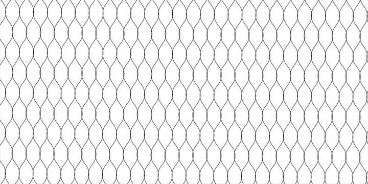 Fishing net seamless pattern. Mosquito protection flying insect plastic net. Football gates mesh texture. Basketball hoop pattern. Chain link fence. Vector illustration