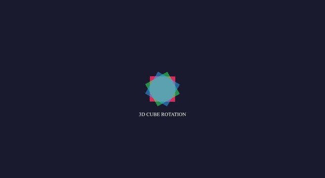 3 d cube rotation abstract geometric motion on dark animation background