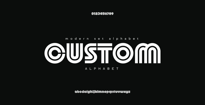Minimal Double line font creative modern alphabet. minimalist style fonts set. vector illustration