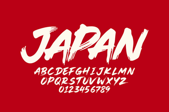 Brush script japan font style 