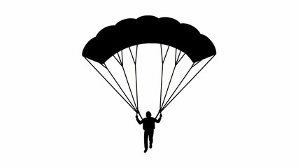 Freedom life style Parachute, skydiving, adventure, thrill, black silhouette, vector icon Vactor EPS © Alif