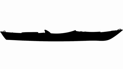 Black boat silhouette, vector boat icon, sailing vessel shape, nautical symbol isolated on White Background © Alif