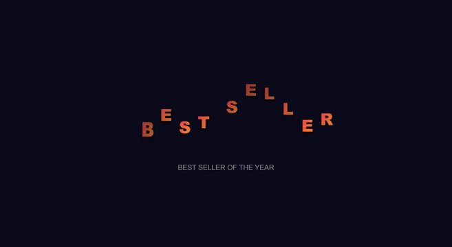 Bestseller seller of the year minimalist typography motion animation
