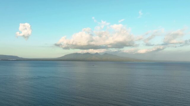 A view of the distant west coast of Bali, seen from East Java near the town of Banyuwangi. Indonesia