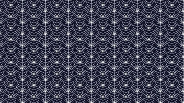 Seamless japanese pattern with fan shapes, traditional blue and white geometric background