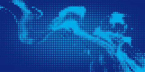 Fototapeta premium Futuristic Abstract Digital Technology Background. Tech Mosaic Halftone Pattern. Technology or Science Research Presentation Background. Modern