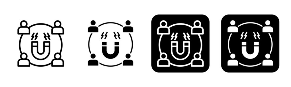 Inbound Marketing  Icon Line and Black Fill Style Collection