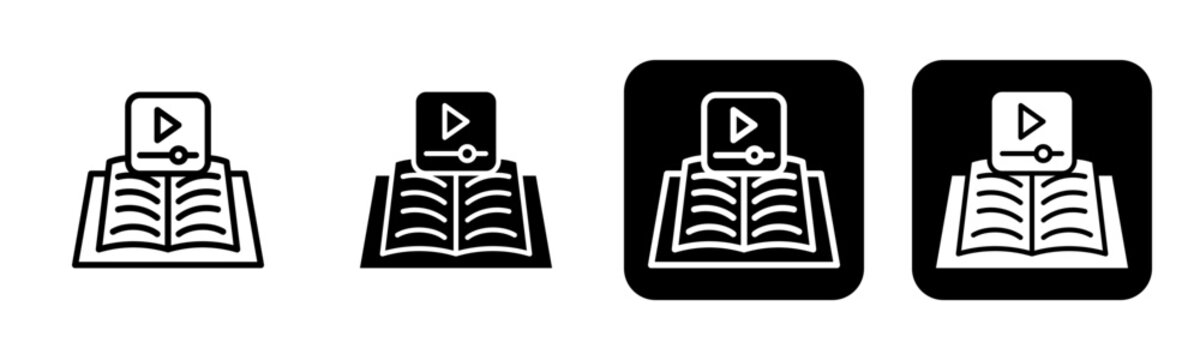 Micro Learning  Icon Line and Black Fill Style Collection