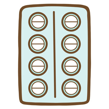 Cute Blister Packaging Medicine Healthcare clipart png