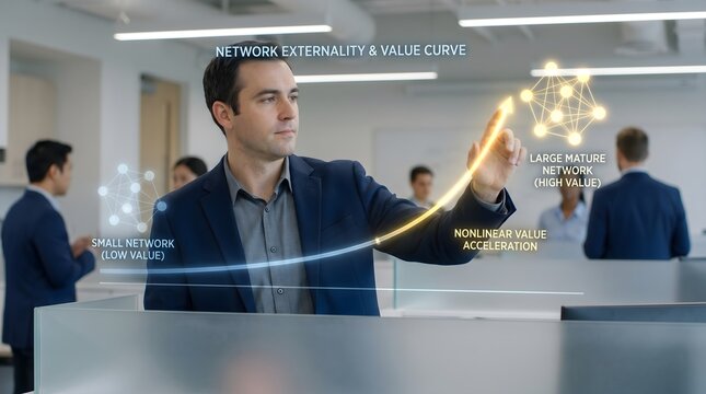 Male Researcher Studying Network Externality