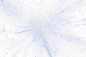 Fototapeta premium Minimal blue neon speed lines with soft glowing dust particles isolated on transparent PNG background. Clean futuristic motion effect with abstract luminous streaks.