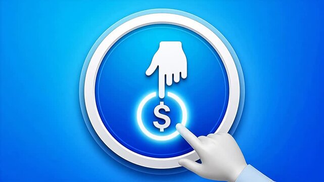 Hand touching dollar sign icon symbolizing the limitless potential of digital design