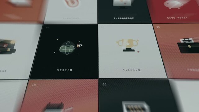 Series of business icons in minimalist flat style