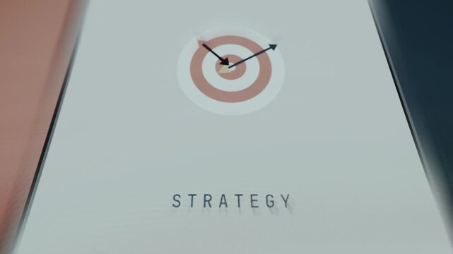 Conceptual graphic of bullseye target with two arrows related to Strategy